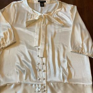Ivory silk charmeuse blouse, medium